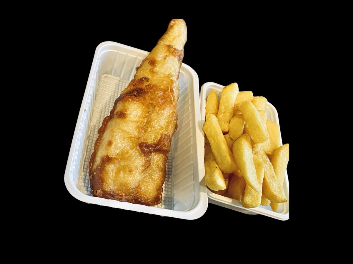 Backfisch mit Pommes